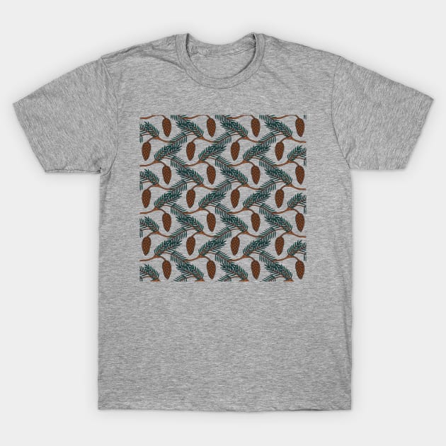 Pine Cone | Pine Tree Pattern | Forest Pattern T-Shirt by HLeslie Design